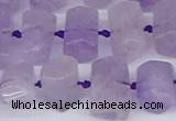 CTB752 15.5 inches 6*10mm - 8*12mm faceted tube lavender amethyst beads