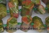 CTB758 15.5 inches 6*10mm - 8*12mm faceted tube unakite beads