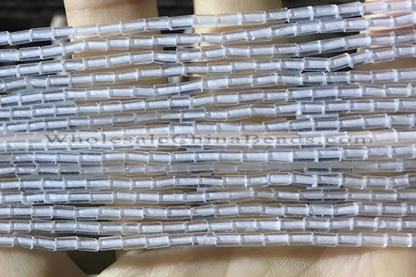 CTB810 15.5 inches 2*4mm tube white crystal beads wholesale