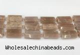 CTB861 13*25mm - 15*28mm faceted flat tube moonstone beads