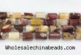 CTB873 13*25mm - 14*19mm faceted tube mookaite beads