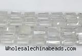 CTB875 13*25mm - 14*19mm faceted tube yellow white crystal beads