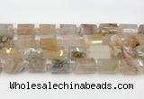 CTB884 13*25mm - 14*19mm faceted tube sakura agate beads