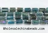 CTB888 15.5 inches 13*25mm - 14*19mm faceted tube apatite beads