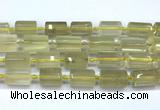 CTB945 15 inches 13*25mm - 14*19mm faceted tube lemon quartz beads