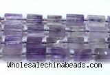 CTB946 15 inches 13*25mm - 14*19mm faceted tube amethyst beads