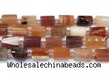 CTB950 15 inches 13*25mm - 14*19mm faceted tube agate beads