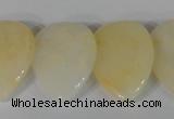 CTD03 Top drilled 22*30mm flat teardrop yellow aventurine beads