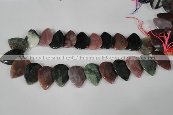 CTD07 Top drilled 22*30mm flat teardrop Indian agate beads