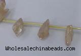 CTD1100 Top drilled 4*12mm - 5*18mm nuggets plated quartz beads