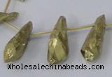 CTD1111 Top drilled 8*25mm - 10*30mm nuggets plated quartz beads