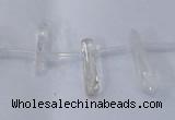 CTD1140 Top drilled 5*12mm - 6*18mm nuggets white crystal beads