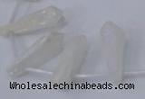 CTD1142 Top drilled 8*25mm - 10*30mm nuggets white crystal beads