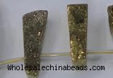 CTD1160 Top drilled 8*25mm - 10*35mm freeform plated quartz beads