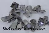 CTD1166 Top drilled 15*25mm - 30*40mm freeform plated agate beads