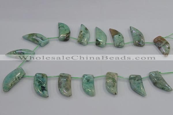 CTD1188 Top drilled 15*30mm - 16*32mm horn plated quartz beads