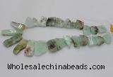 CTD1202 Top drilled 13*18mm - 15*40mm freeform Australia chrysoprase beads