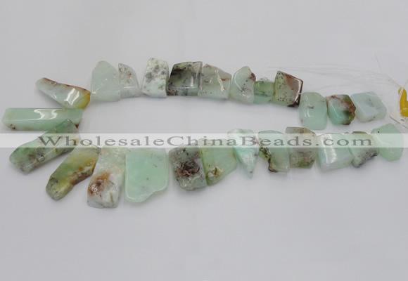 CTD1202 Top drilled 13*18mm - 15*40mm freeform Australia chrysoprase beads