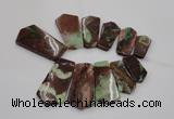 CTD1208 Top drilled 15*30mm - 25*50mm freeform Australia chrysoprase beads