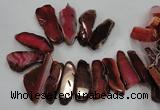 CTD1519 Top drilled 20*40mm - 25*65mm freeform agate slab beads