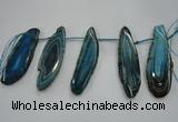 CTD1527 Top drilled 30*50mm - 35*75mm freeform agate slab beads