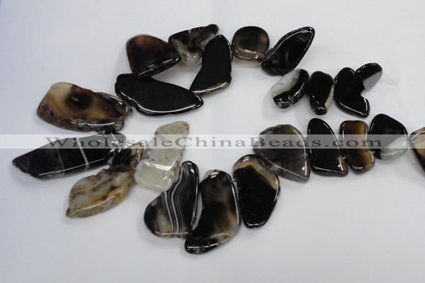 CTD1563 Top drilled 20*30mm - 30*50mm freeform agate slab beads