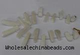 CTD1608 Top drilled 13*25mm - 15*45mm freeform plated druzy quartz beads