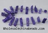 CTD1650 Top drilled 10*20mm - 15*40mm freeform druzy agate beads