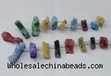 CTD1655 Top drilled 10*20mm - 15*40mm freeform druzy agate beads