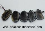 CTD1727 Top drilled 25*35mm - 25*45mm freeform Botswana agate slab beads