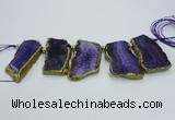 CTD1735 Top drilled 25*35mm - 30*45mm freeform agate slab beads