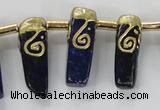 CTD1927 Top drilled 8*20mm - 10*35mm sticks lapis lazuli beads