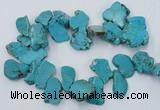 CTD2014 Top drilled 20*25mm - 30*35mm freeform turquoise beads