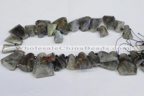 CTD2103 Top drilled 15*25mm - 25*30mm freeform labradorite beads