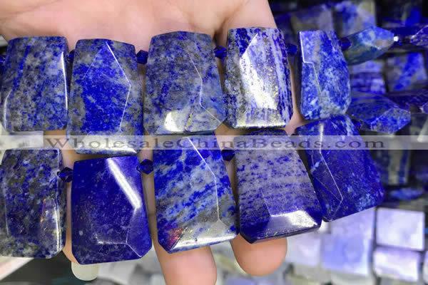 CTD2106 Top drilled 20*28mm - 22*32mm faceted freeform lapis lazuli beads