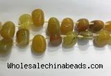 CTD2121 Top drilled 15*25mm - 18*25mm freeform agate beads