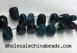 CTD2134 Top drilled 15*25mm - 18*25mm freeform agate beads