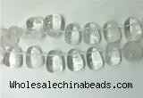 CTD2140 Top drilled 15*25mm - 18*25mm freeform white crystal beads