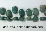 CTD2150 Top drilled 15*25mm - 18*25mm freeform amazonite beads