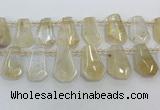 CTD2267 Top drilled 16*28mm - 20*30mm faceted freeform citrine beads