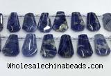 CTD2270 Top drilled 16*28mm - 20*30mm faceted freeform sodalite beads