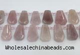 CTD2357 Top drilled 16*18mm - 20*30mm freeform Madagascar rose quartz beads