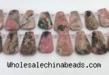 CTD2360 Top drilled 16*18mm - 20*30mm faceted freeform rhodonite beads