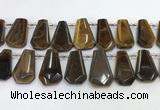 CTD2365 Top drilled 16*18mm - 20*30mm faceted freeform tiger eye beads