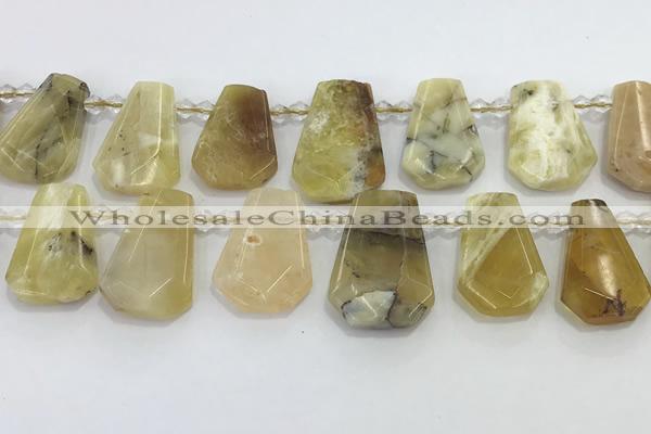 CTD2368 Top drilled 16*18mm - 20*30mm freeform yellow opal beads