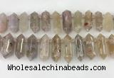 CTD2391 Top drilled 13*30mm - 14*42mm sticks sakura agate beads