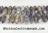 CTD2395 Top drilled 13*30mm - 14*42mm sticks charoite beads