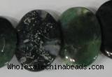 CTD25 Top drilled 20*30mm oval moss agate beads wholesale