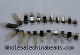 CTD2525 Top drilled 8*25mm - 11*50mm sticks druzy agate beads