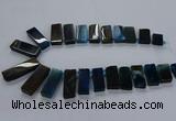 CTD2545 Top drilled 12*20mm - 15*40mm rectangle agate gemstone beads